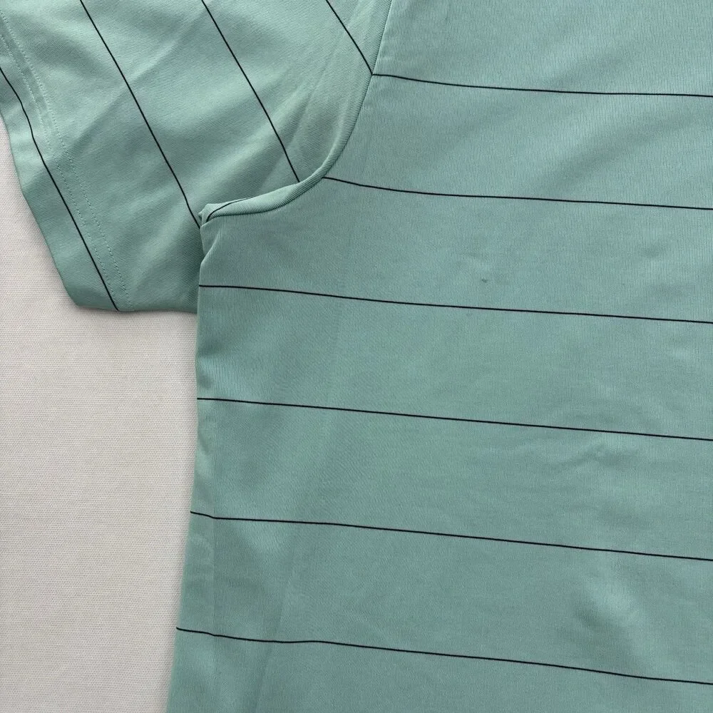 Under Armour Polo Shirt Mens 2XL The Playoff Polo Teal Striped Loose fit Golf